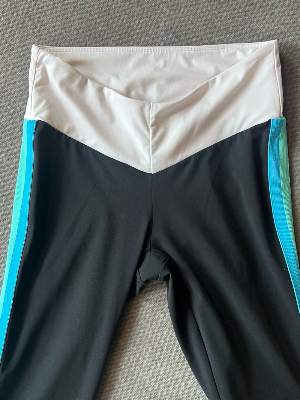 New Balance x Staud Leggings Black Blue Stripe V Front M - Picture 6 of 9